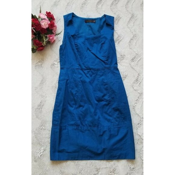 The Limited Blue Sleeveless Cotton Pencil Sheath Dress Size 2 - Picture 1 of 11